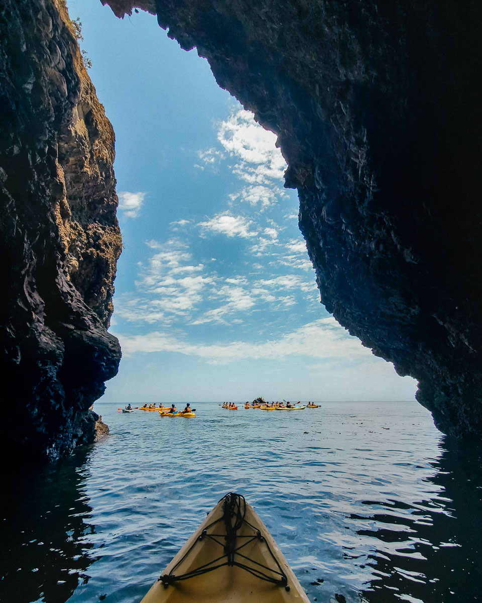 Sea Cave Kayaking with OC Girl